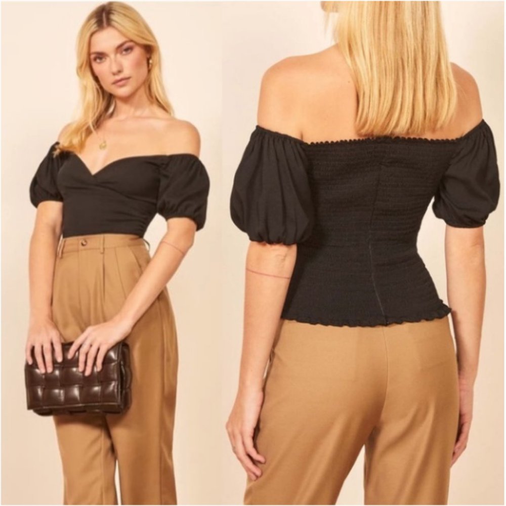 Reformation Lampone Top in Black Size 10